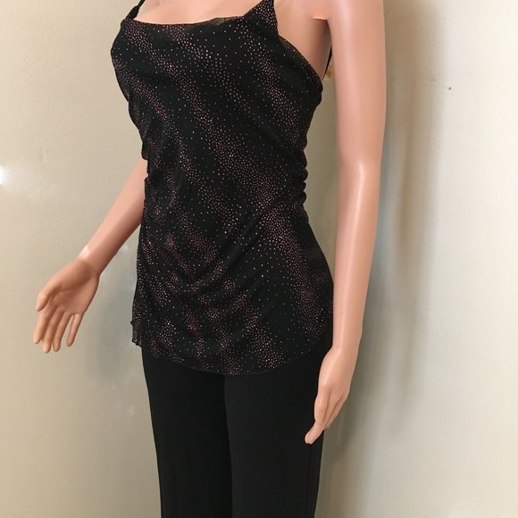 Rag Brand Dressy Black Jumpsuit With Sparkle Overlay - Picture 10 of 10